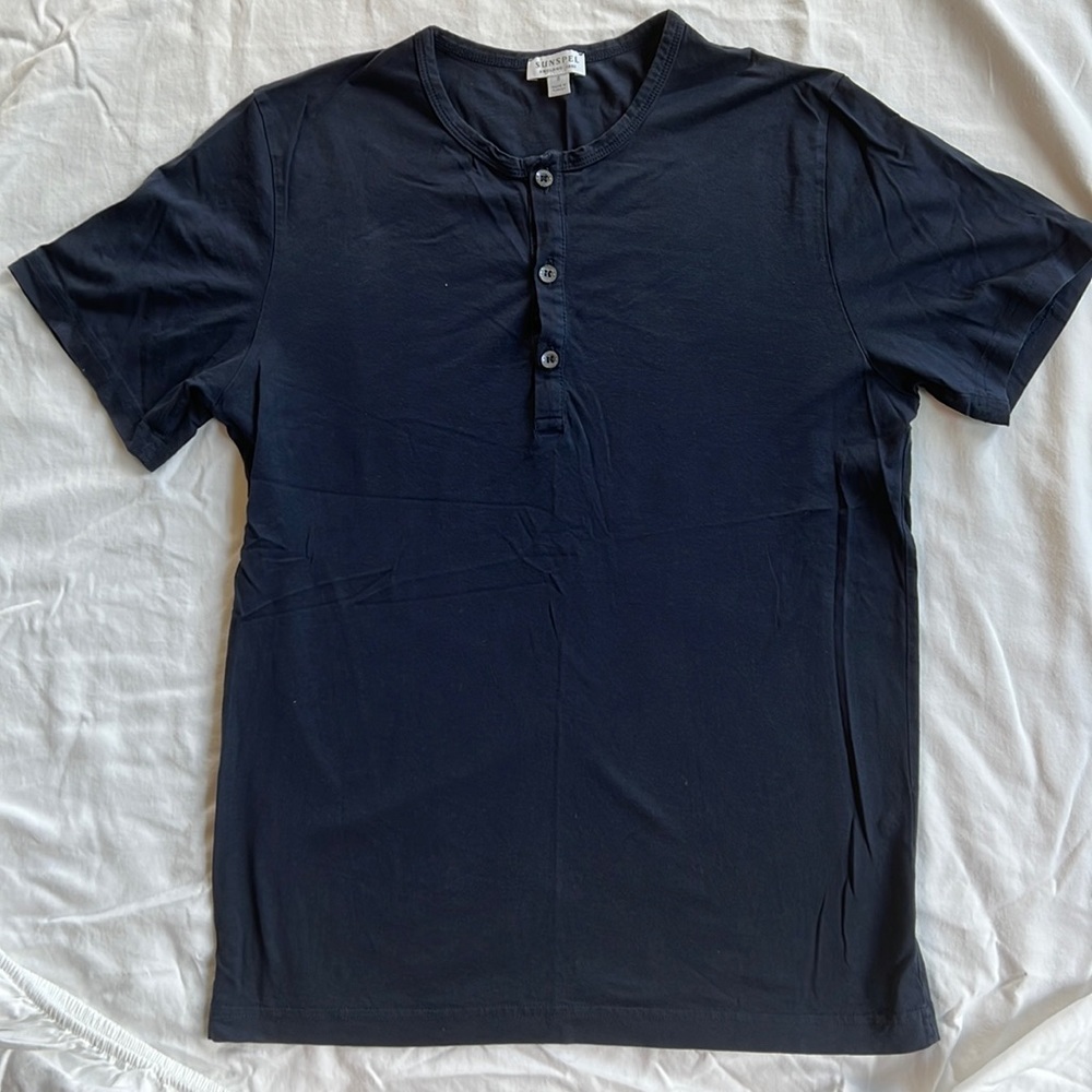 Sunspel Henley  short sleeve shirt Size S